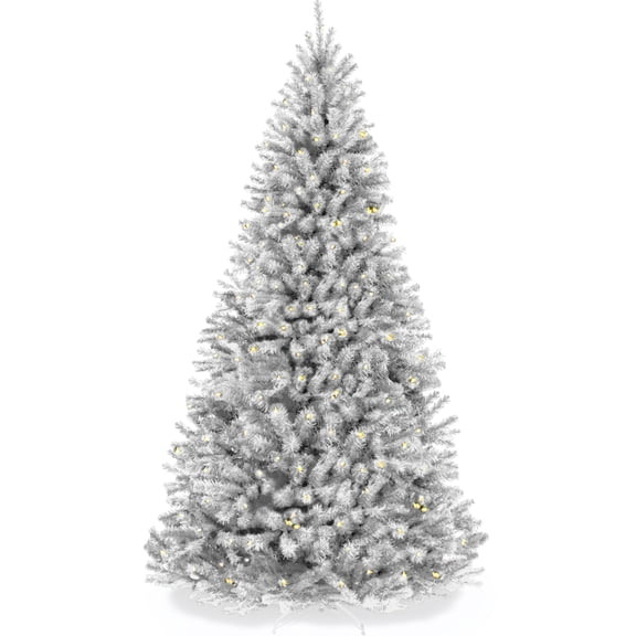 Best Choice Products Artificial Christmas Tree, 6ft Premium Pre-Lit Spruce Design, Dense Branches White Spruce