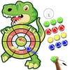 30”Large Dart Board for Kids Dinosaur Toys for 3-12 Year Old Boys,Kids Sports&Outdoor Play Toys with 12 Sticky Balls,Indoor/Outdoor Party Games Outside Toys for Kids Age 6-8,Birthday Gifts for 4-12