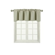 Valance curtain blackout thermal unlined TVLO ivory valance for kitchen, bathroom, bedroom living room short window rod pocket 54 inch x 18 inch
