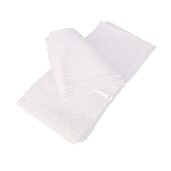 KONTONTY 12Pcs Cotton Bandanas White Square Absorbent Reusable for Men Women Outdoor Activities
