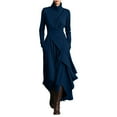 thumbnail image 2 of YueHuiYing Womens Long Sleeve Casual Dress Ribbed Knit Sweater Crewneck Midi Wedding Guest Dresses, 2 of 7