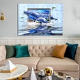 thumbnail image 4 of Dolphin Jumping Out of Window Canvas Art Creative 3D Dolphin Picture Wall Art Framed Undersea Fish Painting Wall Decor For Home Office Bedroom Reeady to Hang, 4 of 6