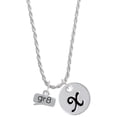thumbnail image 1 of Delight Jewelry Silvertone Text Chat - gr8 - Great - Silvertone Script Initial Disc - X - Charm Necklace, 20"+3", 1 of 1