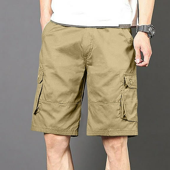 cllios Mens Cargo Shorts Casual Solid Color Multi Pocket Work Shorts Lightweight Ripstop Twill Cargo Shorts for Men Big and Tall