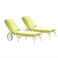 thumbnail image 1 of Home Styles Biscayne Chaises Longues Blanches Ensemble de 2 Coussins Pomme Verte, 1 of 1