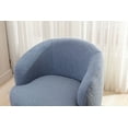 thumbnail image 4 of Swivel Barrel Chair, Modern Wool Fabric Upholstered Accent Club Armchair with Metal Swivel Loop, Comfy Round Single Leisure Sofa Chair for Living Room Bedroom Office Coffee Shop, Light Blue, 4 of 8