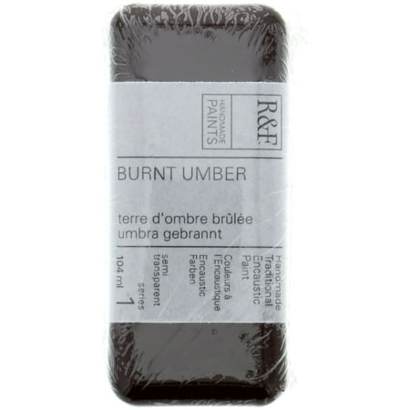 UPC: 0836943001152 | R&F Handmade Paints Encaustic Paint Cake 104ml Burnt Umber