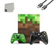 Pre-Owned Microsoft Xbox One S Minecraft Limited Edition 1TB Gaming Console + 2 Controller BOLT AXTION Bundle