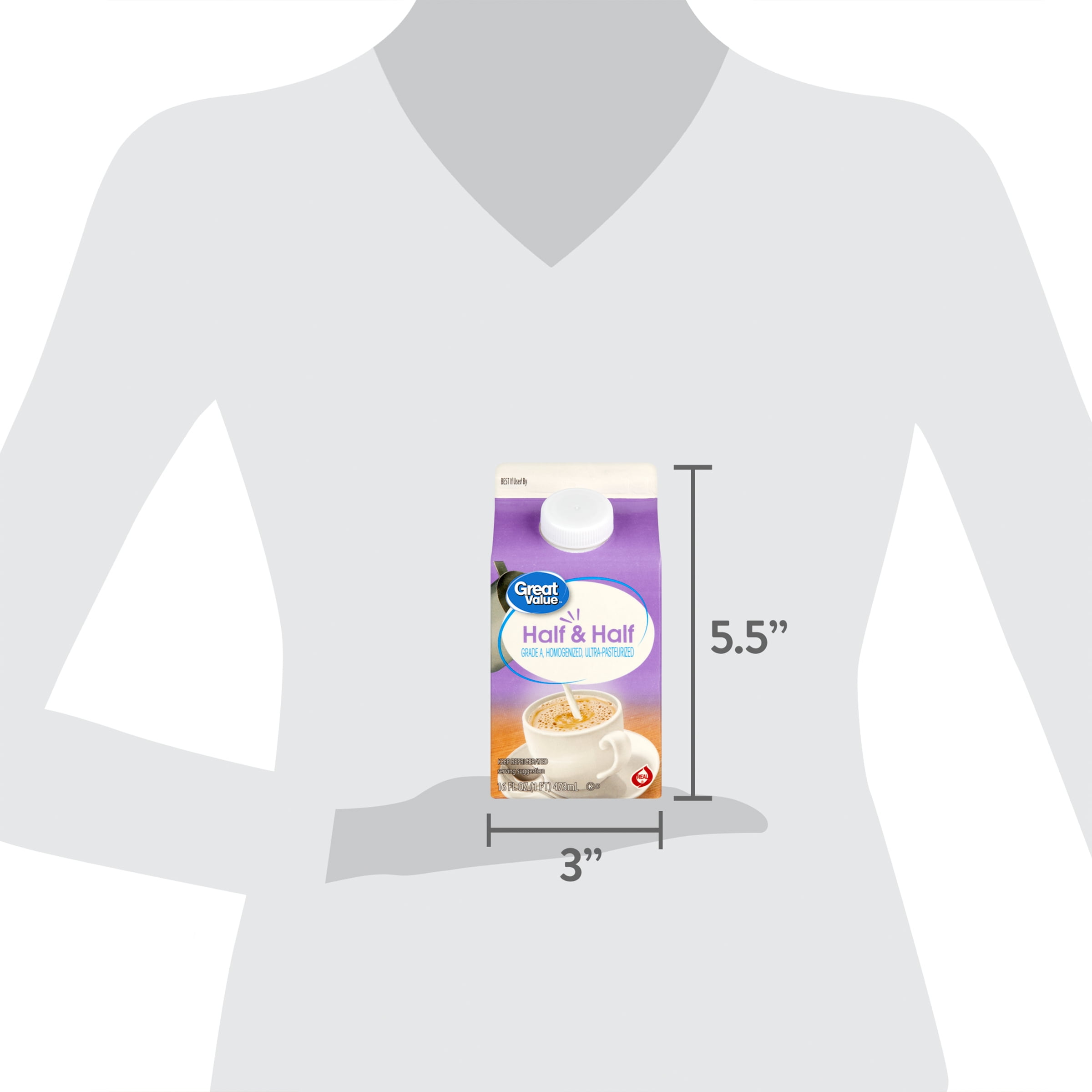 Great Value Half & Half, 16 fl oz
