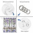 thumbnail image 3 of Polyester Fabric Spring Purple Flowers Shower Curtain, Farmhouse Leaves Fences Gray Wood Waterproof Bathtub Curtain Bathroom Decor Set with Hooks 72 x 72 Inches, 3 of 6