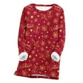 thumbnail image 2 of Hauts pour Femmes Style Décontracté d'Hiver Mode sous-Vêtements Chauds en Peluche Manches Longues Col Rond Blouses en Solde, 2 of 4