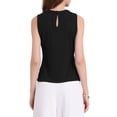 thumbnail image 3 of INSPIRAR CHIC Blusa sin mangas de verano para mujeres, blusas de tanque casuales para trabajo y oficina, con cuentas, color negro, 3 of 5