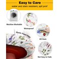 thumbnail image 3 of Round Table Cover 45-54 Inch, Waterproof Reusable Table Cloth Round Fitted Vinyl Tablecloth with Elastic Edged for Parties Outdoors, Spring Vintage Herbal Floral Texture, 3 of 4
