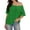 Green, variant on OSOLU Solid Color Women Summer Casual Off Shoulder T-Shirt Short Sleeve Tshirts Tee Fashionable Loose Fit Tops Classic Dailywear
