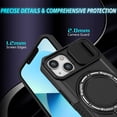 thumbnail image 3 of for iPhone 13 Case with Camera Sliding Cover, [Compatible with MagSafe] with Magnetic Ring Kickstand, Military Grade Heavy Duty Protection Phone Case for iPhone 13, Black, 3 of 10