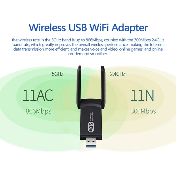 Usb Bluetooth Wifi Adaptateur pour Pc, Dongle sans fil 600mbps Dual Band  2.4g / 5.8g Usb Bluetooth Adaptateur Carte réseau Wifi Récepteur pour  ordinateur portable com