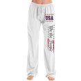 thumbnail image 2 of Women's 4th of July Pajama Bottoms Elastic Waist Relaxed Fit Patriotic Print Lounge Sleep Pants, 2 of 5