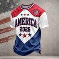 thumbnail image 2 of Men's Patriotic Sports Fan T Shirt Casual Fit Short Sleeve Crewneck T Shirts Top for Independence Day Daily Casual Wear, 2 of 3