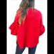 thumbnail image 3 of Chaqueta de Traje Informal Elegante con Abertura Frontal, Acampanada y Mangas 3/4 para Mujer. Rojo XL, 3 of 7