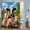 Beige, variant on Funny Window View Shower Curtain Set with Hooks, Farmhouse Cow Pig Sheep Floral Barn Water Repellent Sturdy Shower Curtains for Bathroom Decoration, Machine Washable 36x72 Inch