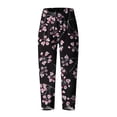 thumbnail image 2 of Fanxing Linen Pants for Women 2024 Floral Printed Cropped Pants Summer High Waisted Cotton Linen Palazzo Pants Wide Leg Long Lounge Pant Trousers XS,S,M,L,XL, 2 of 5