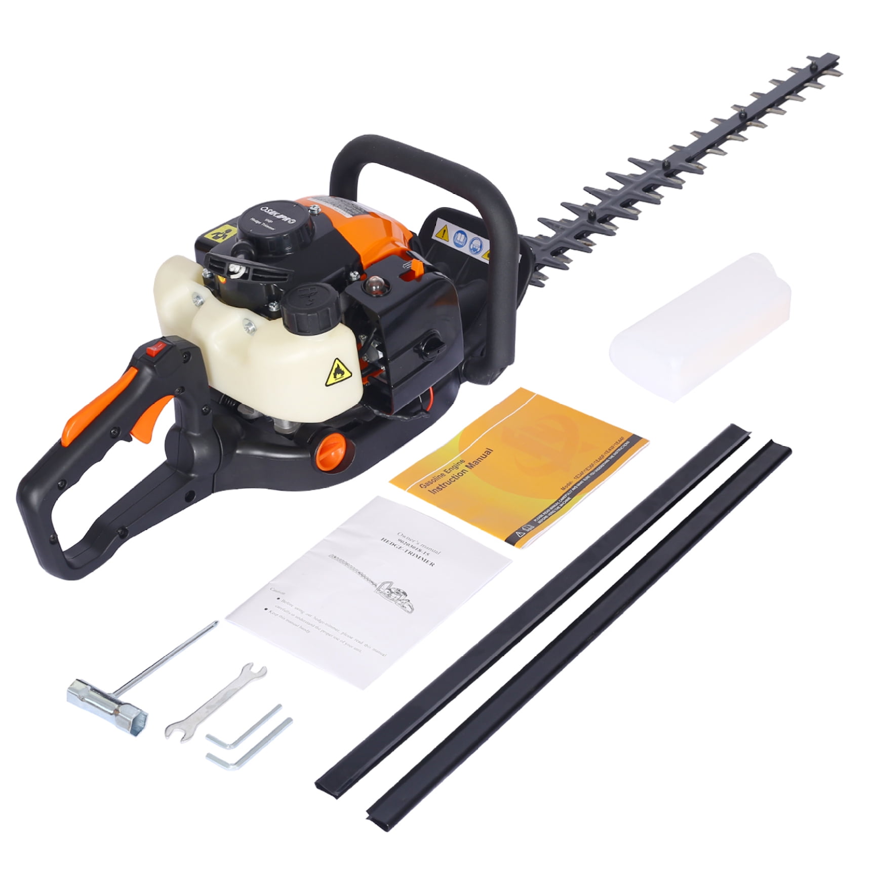 26cc Gas Hedge Trimmer 24 Inch Double Sided - Recoil Start, Lightweight & Low Vibration