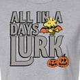 thumbnail image 3 of Peanuts - Days Lurk Art - Juniors Cropped Cotton Blend T-Shirt, 3 of 6