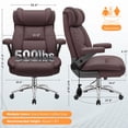 thumbnail image 6 of FelixKing Big and Tall Office Chair 500Lbs, Ergonomic Desk Chair with Adjustable 5D Arm Lumbar Support, Extra Wide Comfy Office Chair, Executive Leather Computer Chair for Home Office, Coffee, 6 of 8
