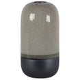 thumbnail image 1 of Cylindrical Stoneware Vase With Black Banded Rim Bottom, Large, Glossy Gray, 1 of 1