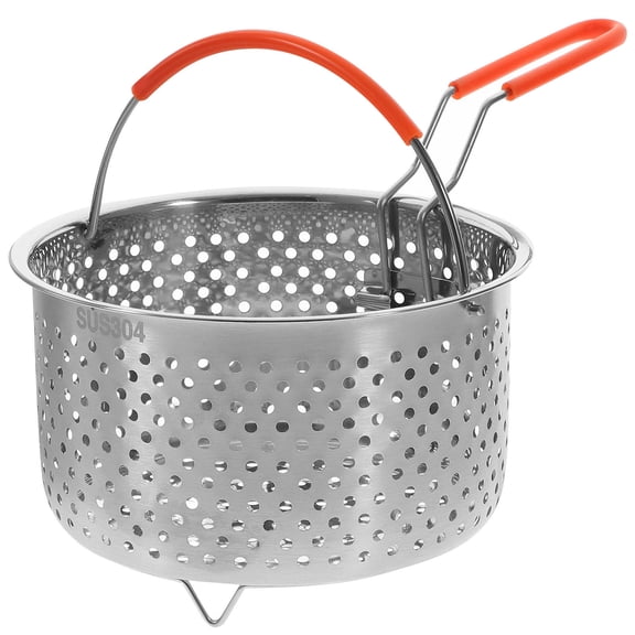 Worgeous Deep Frying Basket Round Deep Fryer Silver Stainless Steel 1Pack 11.8X7.0X4.3In