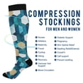 thumbnail image 2 of FORMRS Womens Knee High Socks Casual Long Thick Travel Daily Wear, 1 Pair, Blue White Geometric Patterns, 2 of 6