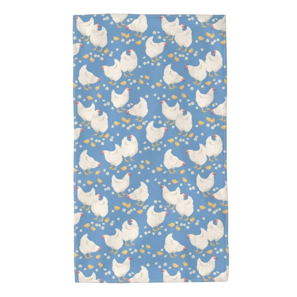Balery Funny Chicken Toalla de Microfibra Premium con Estampado – 27.5x16 pulgadas, Alta Absorción, Suave y Aterciopelada, Secado Rápido