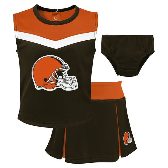 Girls Toddler Brown Cleveland Browns Spirit Cheer Two-Piece Cheerleader Set with Bloomers