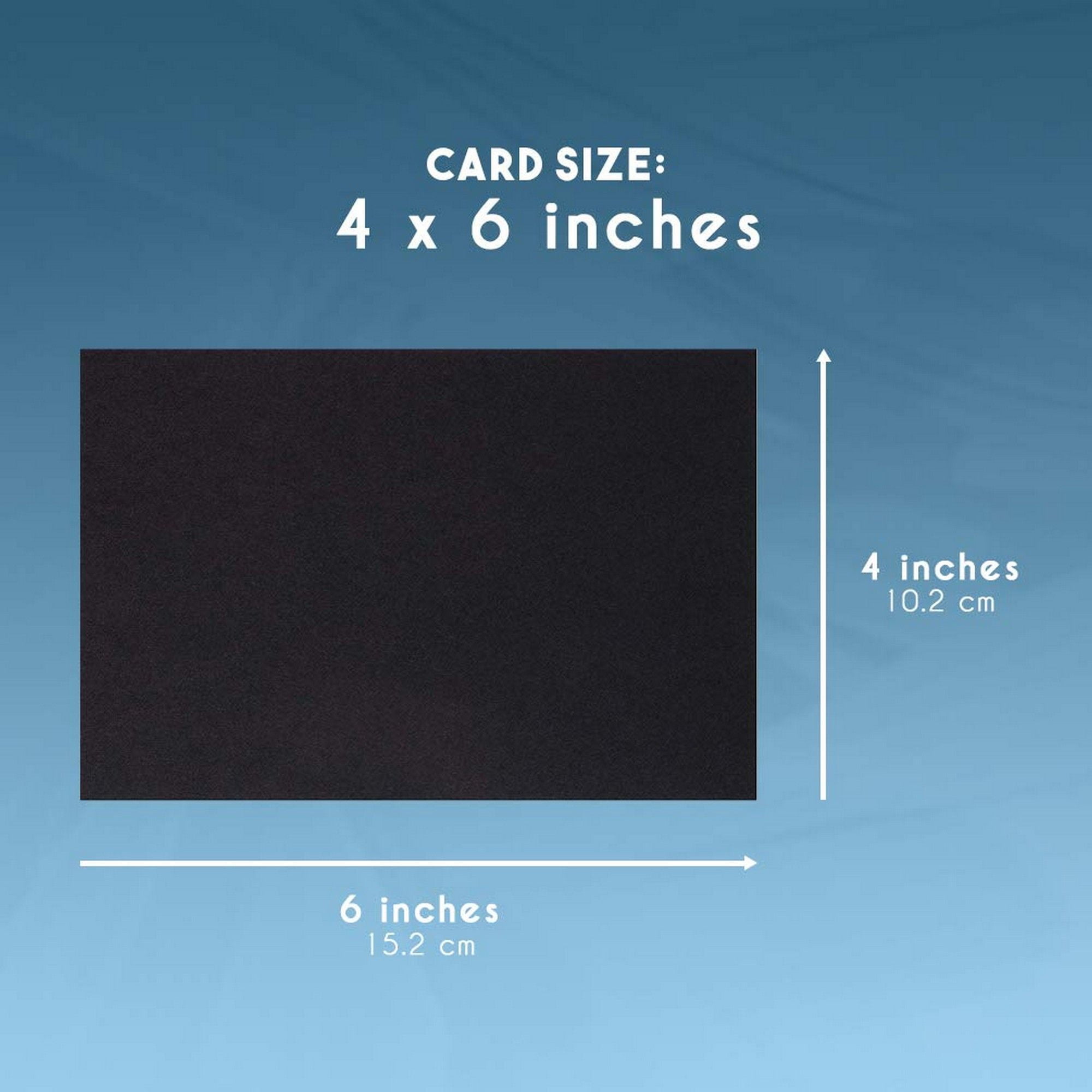 Black Cardstock 200Pack 4x6 Heavyweight Smooth Cardstock, 80lb