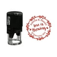 thumbnail image 1 of Printtoo Personalized&nbsp;Round Red Self Inking Wedding Favor Stamp Custom Love is Brewing Heavy Duty Rubber Stamper-40 mm, 1 of 4
