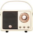 thumbnail image 1 of Retro Bluetooth Speaker,Wireless Vintage Small Speaker with Stereo Sound,Hands-free Call,400mA Battery,TF Card, Aux Line,Water-Proof For iOS Android Smartphone Home Office Gift Ideas White, 1 of 5
