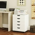 thumbnail image 2 of LOKO 5-Drawer Storage Cabinet, Versatile Storage Drawer of Chest with Lockable Wheels, Mobile Office Lateral File Cabinet Under Desk, Modern Dresser for Home Office, Study Room (White), 2 of 9