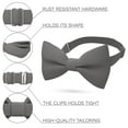 thumbnail image 2 of Men's Classic Pre-Tied Bow Tie Formal Solid Tuxedo, by Bow Tie House (Large, Grey Fog), 2 of 5