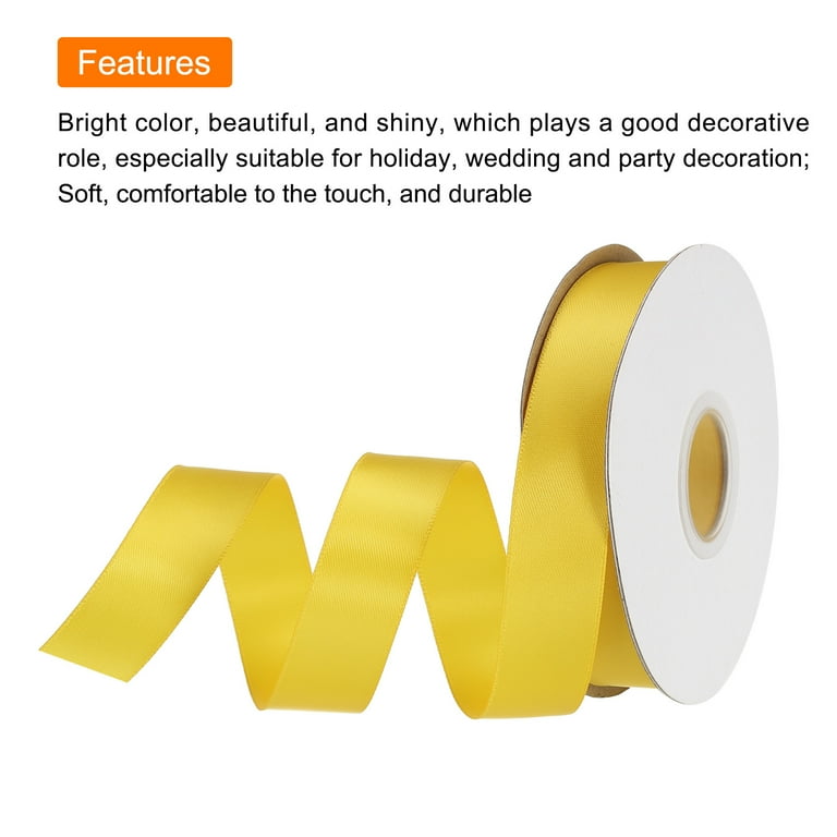 Gold Satin Ribbon – 3/8 Inch Wide X 25 Yards Continuous Spool