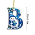 thumbnail image 2 of Clearance Cute Snowman Letter B Personalized Christmas Ornaments, Christmas Tree Decorations, 2D Christmas Tree Pendants for Xmas Tree Decor, 2 of 7