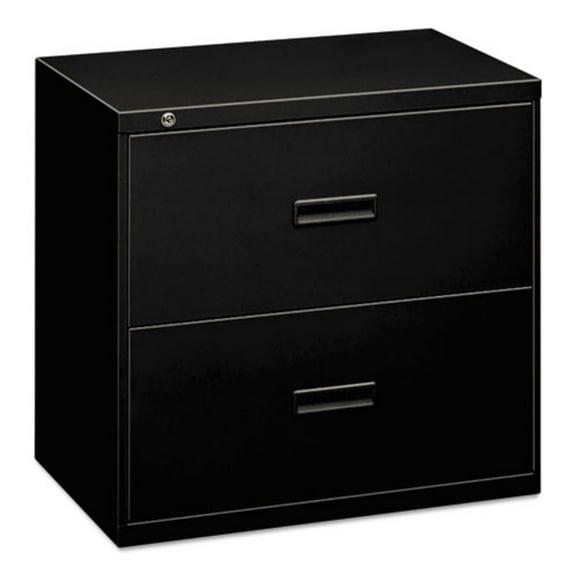 Basyx 2 Drawers Lateral Lockable Filing Cabinet, Black