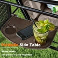 thumbnail image 4 of PURPLE LEAF 3-Seat Outdoor Patio Porch Swing for Adults, Heavy Duty Swing Chair with Adjustable Canopy, Stand and Padded Cushions, Khaki, 4 of 14