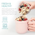 thumbnail image 4 of Navaris Breakfast To Go Cup - Portable 2-Piece Food Container Pot for Cereal, Yogurt, Oatmeal - Microwave and Dishwasher-Safe, BPA-Free - Pastel Pink, 4 of 8
