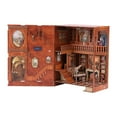 thumbnail image 1 of Kits de sujetalibros para casa de muñecas en miniatura DIY, Kits de libros para manualidades, rompecabezas de madera 3D, estantería con inserción para, 1 of 9