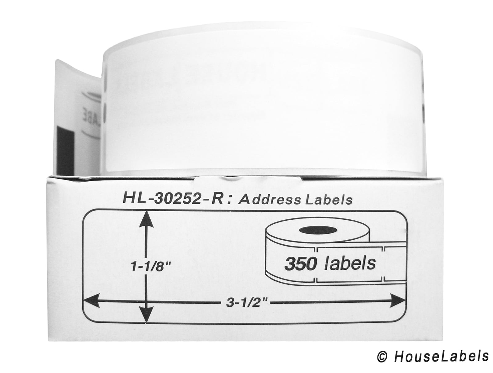 1 Roll Address Labels for DYMO 30252 BPA Free 350 per Roll Self-Adhesive White 