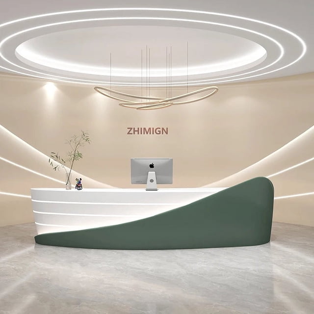 Luxury Reception Desk Counter Lectern Computer Siting Bar Service Desk Beauty Gaming Scrivania Ufficio Lavoro Office Furniture My Lux Decor Round