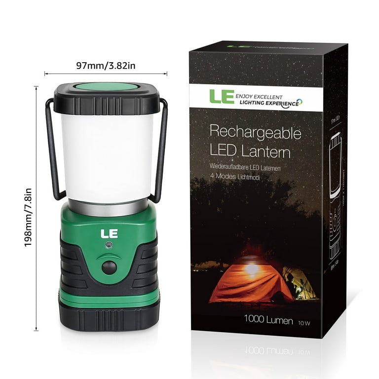 Monoprice Battery-Powered LED Camping Lantern 1000LM With 360 Degree  Lighting, for Hurricane Emergency, Outage, Hiking, Home - Pure Outdoor  Collection