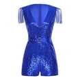 thumbnail image 3 of vastwit Women's Sleeveless Deep V Neck Sequin Romper Club Party Dance Jumpsuit One Piece Disco Outfit Navy Blue 3XL, 3 of 7