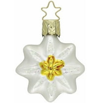 Inge Glas Edelweiss Flower German Glass Bavarian Christmas Ornament FREE BOX
