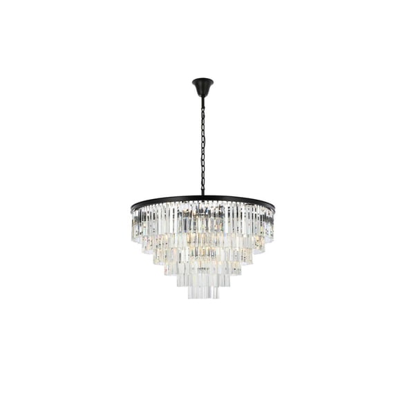 Urban Classic Sydney 33 light Matte Black Chandelier Clear Royal Cut Crystal